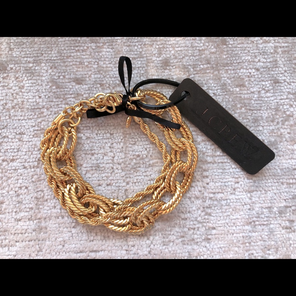 J Crew NWT Beautiful Set of Two Gold Bracelets